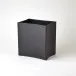 Folded Leather Wastebasket Black