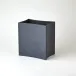 Folded Leather Wastebasket Blue Wash
