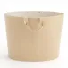 Oversized Oval Leather Basket Beige