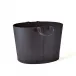 Oversized Oval Leather Basket Black