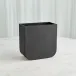 Radius Edge Leather Wastebasket Black