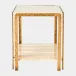 Kraft Light Bronze with Travertine Side Table