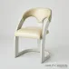 Delia Dining Chair White Burl Muslin