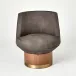 Brado Round Swivel Chair Charcoal Leath