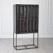 Horn Inlay Bar Cabinet Black/Antique Br