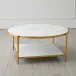 Circle/Square Cocktail Table Gold w/ Wh