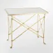 Rectangular Directoire Table Brass/Whit