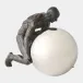 Boulder Man Bronze with Nickel Sphere