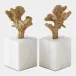 Coral Brass Sculptures Pair
