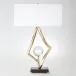 Abstract Lamp w/6" Crystal Sphere Brass