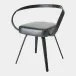 Pelle Black Curved Chair
