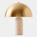 Carly Travertine/Brass Dome Table Lamp