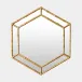 Sara Bamboo Gold Leaf Hexagon Mirror 35"H x 31"W x 1"D