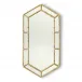 Sara Bamboo Gold Leaf Hexagon Mirror 48"H x 24"W x 1"D