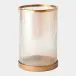 Tredough Antique Brass Luster Ribbed Hurricane