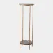Nicky Brass-Black Marble Iron Pedestal Table 36"H x 12"W x 12"D