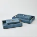 Posh Box and Tray - Dusty Blue Suede