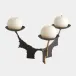 Brutalist Bronze Candleholder Holds 3 Candles