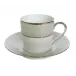 Clair de Lune Uni Grey/Platinum Coffee Cup & Saucer 12.8 Cm 7.5 Cl