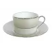 Clair de Lune Uni Grey/Platinum Teacup And Saucer 15 Cm 14 Cl