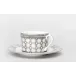 Martyn Lawrence Bullard Hollywood Grey/Platinum Teacup And Saucer 16 Cm 14 Cl