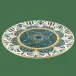 Reves Du Nil Green/Gold Tart Platter Diam Ext: 31.5 Cm, Diam Int: 26.5 Cm