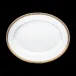 Plumes White/Gold Oval Dish Large