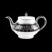 Saint Honore Black/Platinum Round Teapot (Special Order)