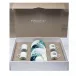 Ocean Blue/Gold Set Of 4 Coffee Cups Saucers