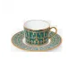 Tiara Peacock Blue/Gold Teacup And Saucer 16 Cm 14 Cl (Special Order)