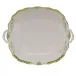 Princess Victoria Green Square Cake Plate With Handles 9.5 in Sq