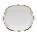 Princess Victoria Dark Green Square Cake Plate With Handles 9.5 in Sq