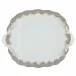 Fish Scale Gray Square Cake Plate With Handles 9.5 in Sq