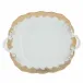 Fish Scale Gold Square Cake Plate With Handles 9.5 in Sq