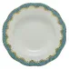 Fish Scale Turquoise Rim Soup Plate 8 in D