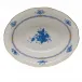 Chinese Bouquet Blue Oval Vegetable Dish 10 in L X 8 in W