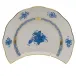 Chinese Bouquet Blue Crescent Salad Plate 7.25 in L X 5 in W