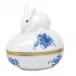 Chinese Bouquet Blue Egg Bonbon With Bunny 3 in L X 3 in H