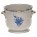 Chinese Bouquet Blue Small Cachepot 5.75 in H X 6.5 in D