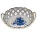 Chinese Bouquet Blue Small Openwork Basket 3.5 in L X 2.5 in W