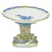 Chinese Bouquet Blue Shell With Dolphin Stand 4 in H X 6 in D