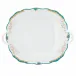 Princess Victoria Turquoise Square Cake Plate With Handles 9.5 in Sq