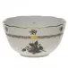 Chinese Bouquet Black Round Bowl 3.5 Pt 7.5 in D