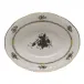 Chinese Bouquet Black Oval Vegetable Dish 10 in L X 8 in W