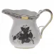 Chinese Bouquet Black Creamer 6 Oz 3.5 in H