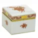 Chinese Bouquet Rust Square Box 2.25 in L X 2.25 in W X 2 in H