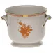 Chinese Bouquet Rust Small Cachepot 5.75 in H X 6.5 in D