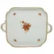 Chinese Bouquet Rust Square Tray With Handles 12.75 in L X 12.75 in W