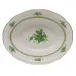 Chinese Bouquet Green Oval Vegetable Dish 10 in L X 8 in W