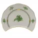 Chinese Bouquet Green Crescent Salad Plate 7.25 in L X 5 in W